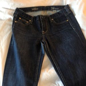 Jcrew straight dark blue jeans